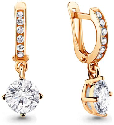 Серьги AQUAMARINE 46070А.6 вес 2.3 г серебро, фианит купить,NaN