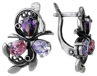 Серьги Красная пресня 3382564 вес 6.7 г серебро, фианит купить,31451