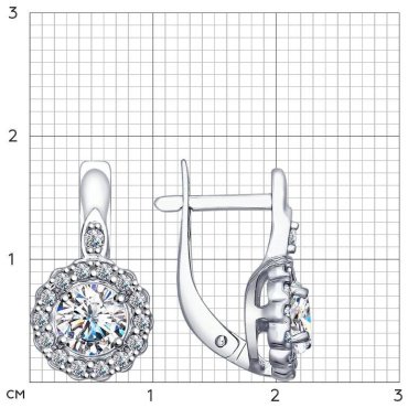 Серьги SOKOLOV 94022571 вес 2.95 г серебро, фианит купить,17038