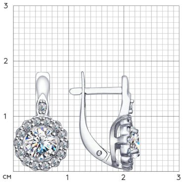 Серьги SOKOLOV 94022571 вес 2.95 г серебро, фианит купить,17038