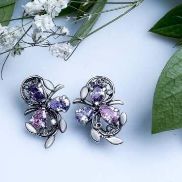 Серьги Красная пресня 3382564 вес 6.7 г серебро, фианит купить,31451
