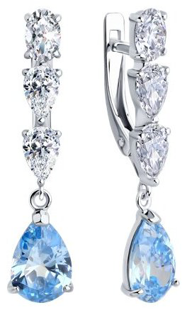 Серьги SOKOLOV 94026774 вес 4.4 г серебро, фианит купить,25650