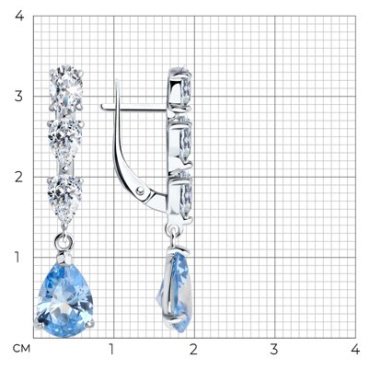 Серьги SOKOLOV 94026774 вес 4.4 г серебро, фианит купить,25650