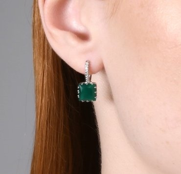 Серьги SOKOLOV 92022919 вес 3.95 г серебро, агат, фианит купить,NaN