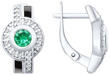 Серьги SOKOLOV 92021769 вес 3.83 г серебро, фианит, ситалл, эмаль купить,47159