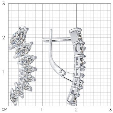 Серьги SOKOLOV 94021352 вес 2.85 г серебро, фианит купить,17949