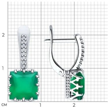 Серьги SOKOLOV 92022919 вес 3.95 г серебро, агат, фианит купить,NaN