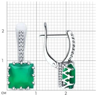 Серьги SOKOLOV 92022919 вес 3.95 г серебро, агат, фианит купить,NaN