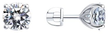 Пусеты SOKOLOV 94022997 вес 2.41 г серебро, фианит купить,12466