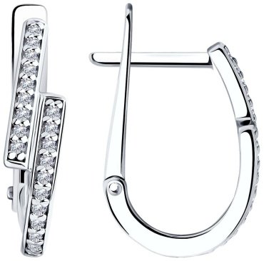Серьги SOKOLOV 94025696 вес 2.58 г серебро, фианит купить,19362