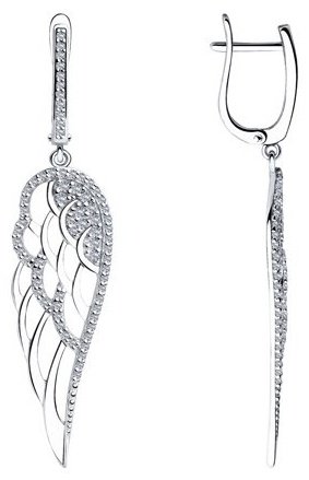 Серьги SOKOLOV 94023493 вес 4.98 г серебро, фианит купить,36836