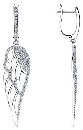 Серьги SOKOLOV 94023493 вес 4.98 г серебро, фианит купить,36836
