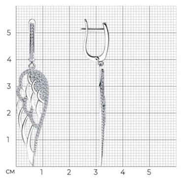 Серьги SOKOLOV 94023493 вес 4.98 г серебро, фианит купить,36836