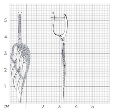 Серьги SOKOLOV 94023493 вес 4.98 г серебро, фианит купить,36836