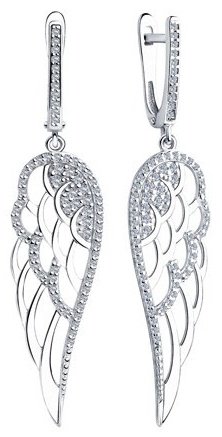 Серьги SOKOLOV 94023493 вес 4.98 г серебро, фианит купить,36836