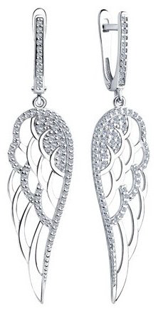 Серьги SOKOLOV 94023493 вес 4.98 г серебро, фианит купить,36836
