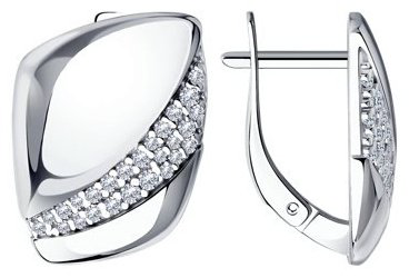 Серьги Diamant 94-120-00676-1 вес 5.75 г серебро, фианит купить,43540