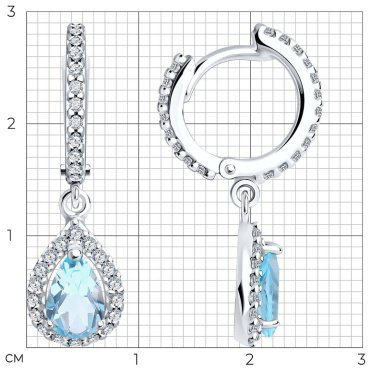 Серьги SOKOLOV 92022810 вес 3.57 г серебро, фианит купить,34699