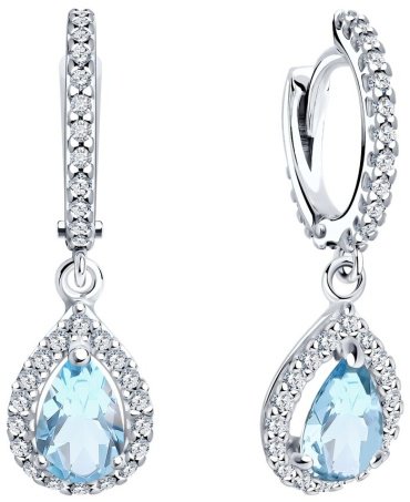 Серьги SOKOLOV 92022810 вес 3.57 г серебро, фианит купить,34699