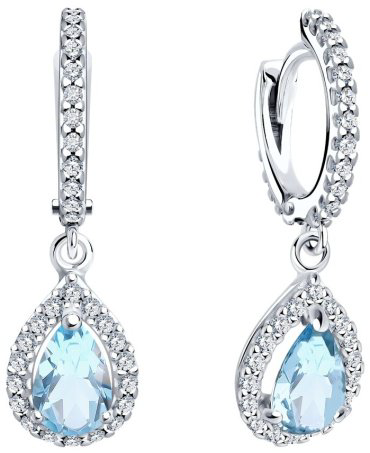Серьги SOKOLOV 92022810 вес 3.57 г серебро, фианит купить,34699