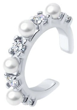 Серьги SOKOLOV 92170003 вес 0.98 г серебро, жемчуг, фианит купить,12466