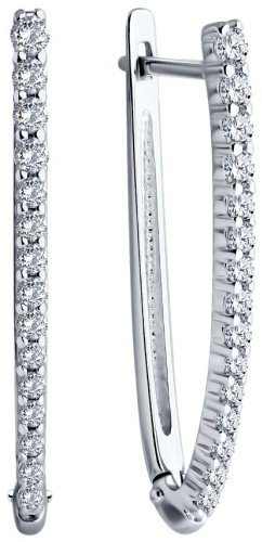 Серьги Diamant 94-120-01847-1 вес 3.31 г серебро, фианит купить,15998