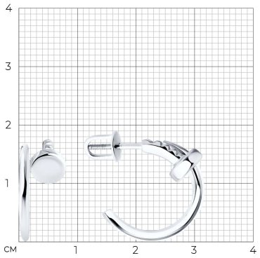 Серьги Diamant 94-122-02009-2 вес 3.55 серебро, без вставок купить,20520