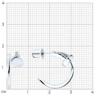 Серьги Diamant 94-122-02009-2 вес 3.55 серебро, без вставок купить,20520