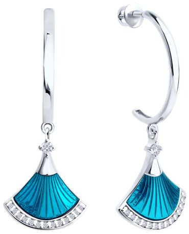 Серьги Diamant 94-122-02298-2 вес 4.225 г серебро, фианит купить,26554