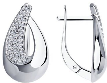 Серьги Diamant 94-120-00729-1_4,17 вес 4.17 г серебро, фианит купить,NaN