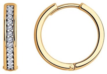 Серьги Diamant 93-120-01549-2 вес 5.2 г серебро, фианит купить,24062