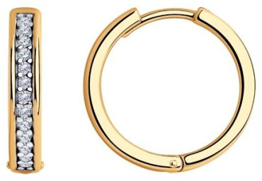Серьги Diamant 93-120-01549-2 вес 5.2 г серебро, фианит купить,24062