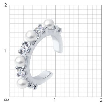 Серьги SOKOLOV 92170003 вес 0.98 г серебро, жемчуг, фианит купить,12466