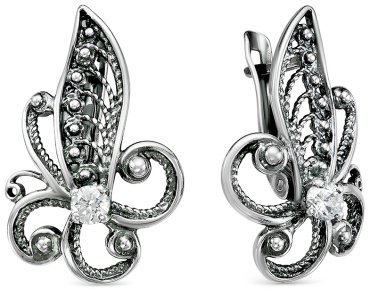 Серьги Красная пресня 3389994 вес 5.5 г серебро, фианит купить,29705