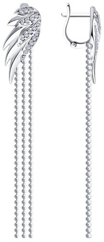 Серьги SOKOLOV 94025104 вес 5.18 г серебро, фианит купить,NaN