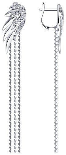 Серьги SOKOLOV 94025104 вес 5.18 г серебро, фианит купить,NaN