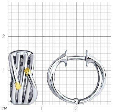 Серьги Diamant 94-120-01567-1 вес 3.14 г серебро, фианит купить,10876