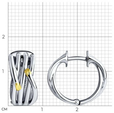 Серьги Diamant 94-120-01567-1 вес 3.14 г серебро, фианит купить,10876