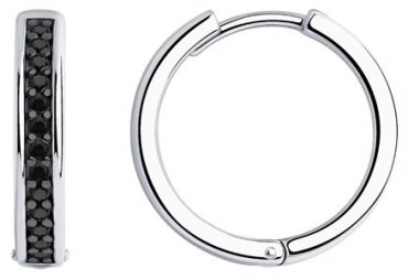 Серьги Diamant 94-120-01549-1 вес 5.14 г серебро, фианит купить,30780