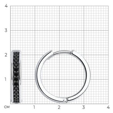 Серьги Diamant 94-120-01549-1 вес 5.14 г серебро, фианит купить,30780