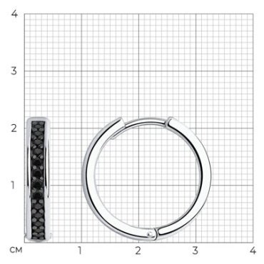 Серьги Diamant 94-120-01549-1 вес 5.14 г серебро, фианит купить,30780
