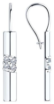 Серьги Diamant 94-120-00889-1 вес 2.74 г серебро, фианит купить,24563