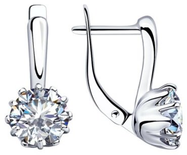 Серьги Diamant 94-120-01218-1 вес 3.39 г серебро, фианит купить,20392