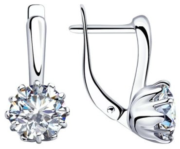 Серьги Diamant 94-120-01218-1 вес 3.39 г серебро, фианит купить,20392
