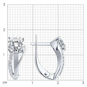 Серьги SOKOLOV 94021054 вес 3.24 г серебро, фианит купить,22633