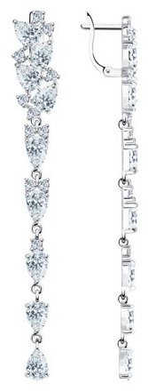 Серьги SOKOLOV 94022375 вес 7.36 г серебро, фианит купить,44298