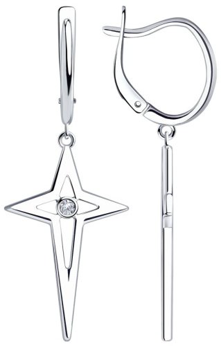 Серьги SOKOLOV 94024810 вес 3.79 г серебро, фианит купить,25650