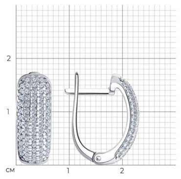 Серьги SOKOLOV 94024255 вес 3.59 г серебро, фианит купить,22500