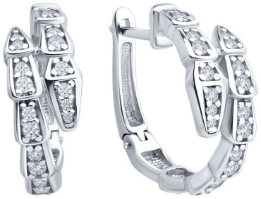 Серьги Diamant 94-120-02299-1 вес 6.08 г серебро, фианит купить,NaN