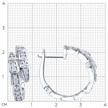 Серьги Diamant 94-120-02299-1 вес 6.08 г серебро, фианит купить,NaN